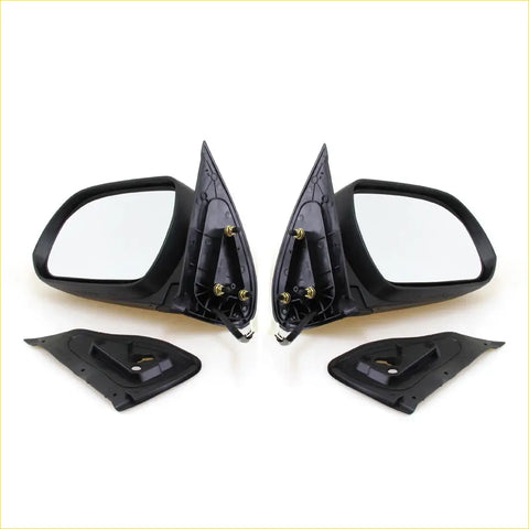 Black plastic side view mirrors with integrated brackets for chrome electric led door wing mirrors toyota hilux mk7 2004 2015