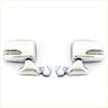 Chrome finished side-view mirror assemblies with integrated led turn signals for toyota hilux 1985-2001