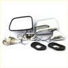 Chrome led door mirror for toyota hilux 1985-2001 with chrome finish led turn signals and black rubber mounting grommets