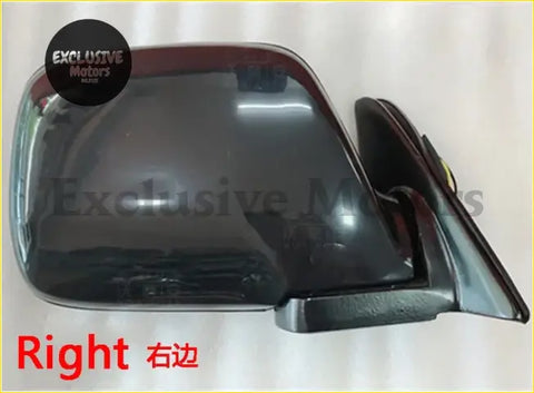 Black glossy right side chrome mirror with integrated bracket for toyota land cruiser lc80 fj80 1991-1997