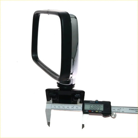 Black chrome finished side door mirror with sleek rectangular housing for isuzu faster 2nd gen bedford kb