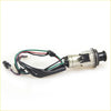 Back side of silver and black car headlight bulb assembly with multi-colored wiring for toyota hilux mk6 sr switch
