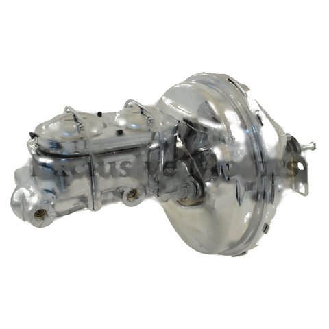 GM 1-1/8" Bore Chrome Master Cylinder & 9" Brake Booster (1964-1972)