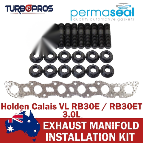 Holden Calais VL 3.0L Permaseal Exhaust Manifold Installation Studs&Gasket