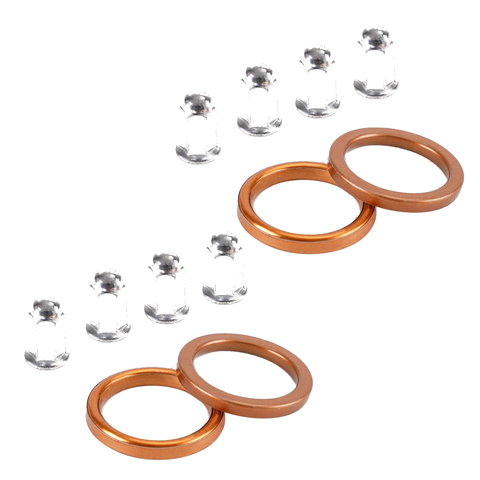 Honda CB 500 550 Four K0 K1 K2 K3 F1 F2 4 Exhaust Gaskets & 8 Cap Nuts Kit