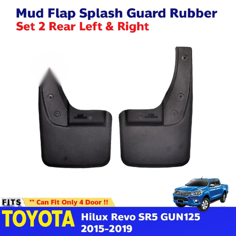 Rear Mud Flap Rubber Splash Guard Fits Toyota Hilux Revo SR5 MK8 2WD 2015-19 D05