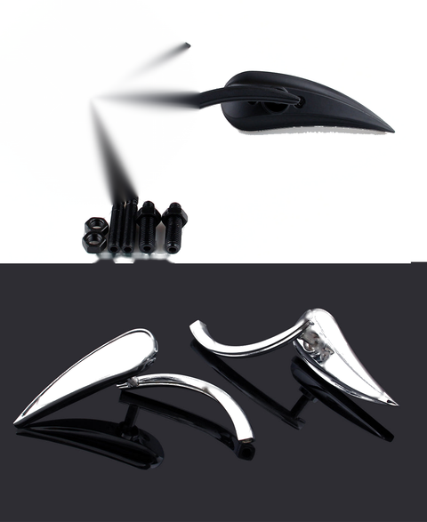 Mirrors Teardrop Chrome Fit Honda Suzuki Kawasaki Victory Harley Generic