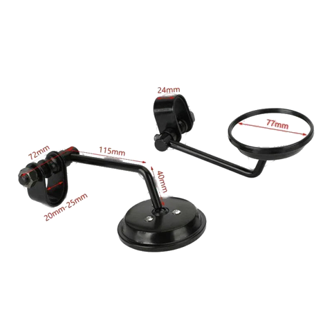 Cafe Racer 3" Round Motorcycle Mirror with Handlebar Clamp Black (2020-2023)