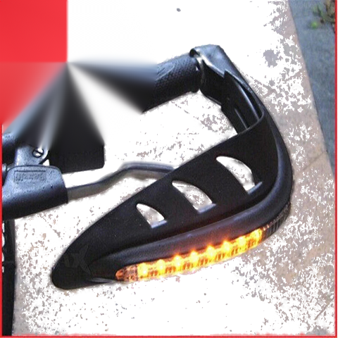 Universal ATV Enduro Black Motorcycle Handguards with LED Lights