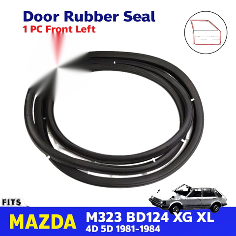 Door Rubber Seal Weatherstrip Front Left Fits MAZDA M323 XG XL BD124 1981-84 D08