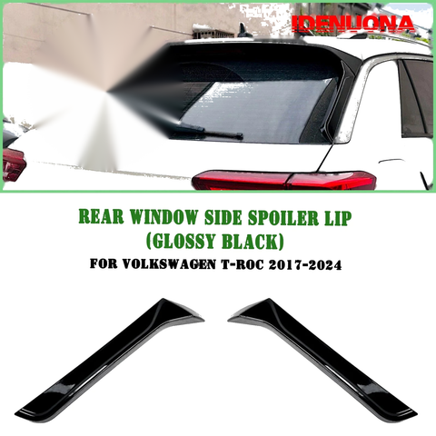 Volkswagen T-Roc (2017-2024) Gloss Black 2 x Rear Window Spoiler Lip Trims
