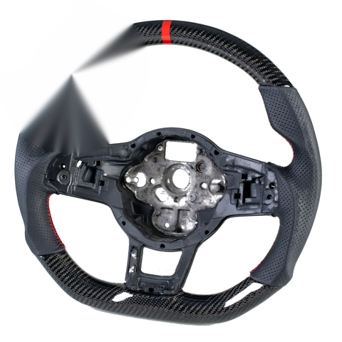 VW Golf GTI Jetta GLI Polo Scirocco Steering Wheel Carbon Leather Red (2006-2023)