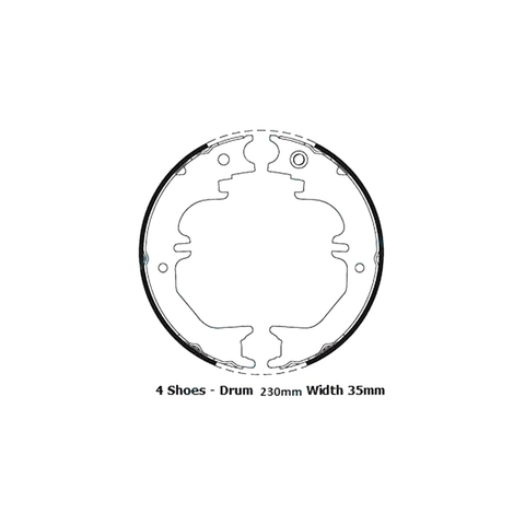 Toyota Landcruiser HZJ105 Hand Park Brake Shoes (1998-2007)