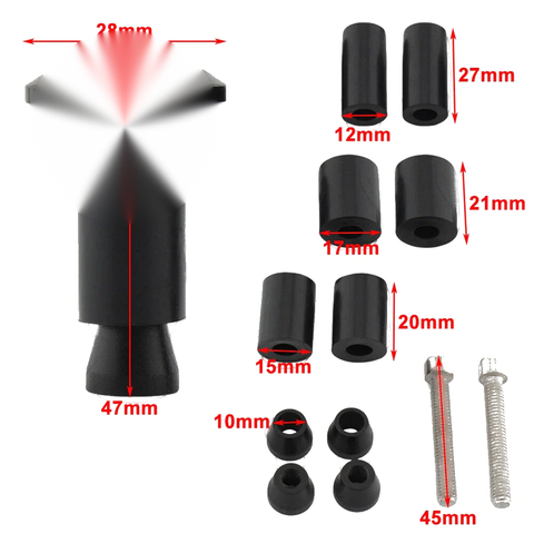 Motorcycle Dirt Bike - Red 7/8'' Handlebar Grips Caps