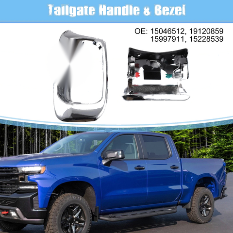 Chevrolet GMC 1 Set Chrome Tailgate Handle & Bezel