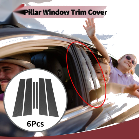Nissan Altima (2019-2023) Black Carbon Fiber 6 Pcs Car Door Pillar Trim
