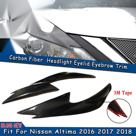 Nissan Altima 2 x Carbon Fiber Front Headlamp Light Brow Covers (2016-2018)