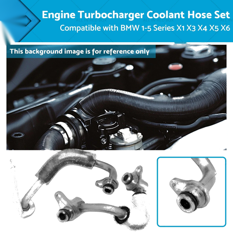 BMW 1 3 5 Series X1 X3 X4 X5 X6 Turbocharger Coolant Hose Set (2006-2023)