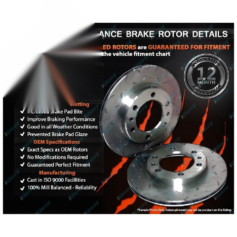 2 Front Brake Rotors + Set Disc Pads Navara D40 Ute 2wd 4x4 2005-12 16" Wheels
