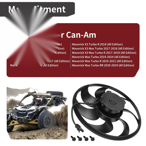 Can Am Maverick X3 Max Turbo R Radiator Cooling Fan (2017–2024)