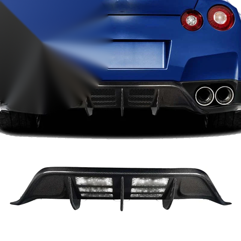 Nissan GT-R GTR R35 CBA 2008-2011 Real Carbon Fiber Rear Diffuser W Style
