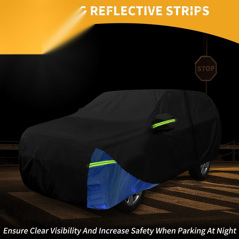 Chevrolet Tahoe Oxford Cloth Black / Blue Waterproof Car Cover with Zipper