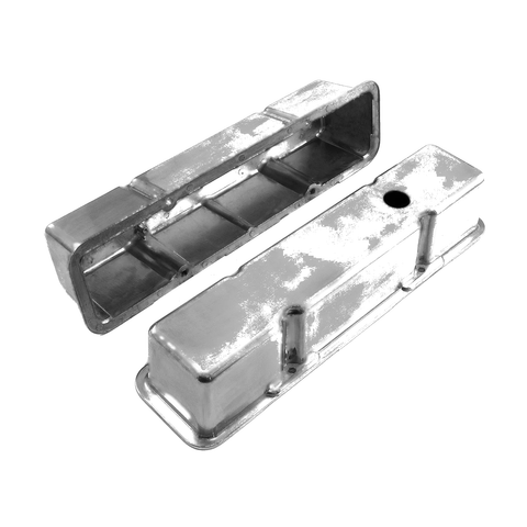 Chevy SBC 350 Polished Aluminum Tall Valve Covers w/ Hole