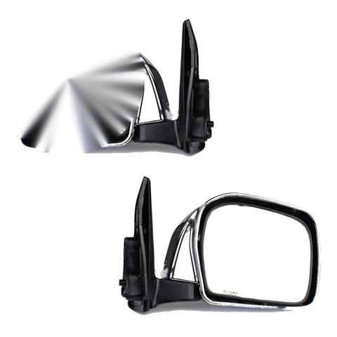 Side Mirror Manual Chrome Pair Fits Toyota Hilux Tiger D4D Pickup 1998-04 D06