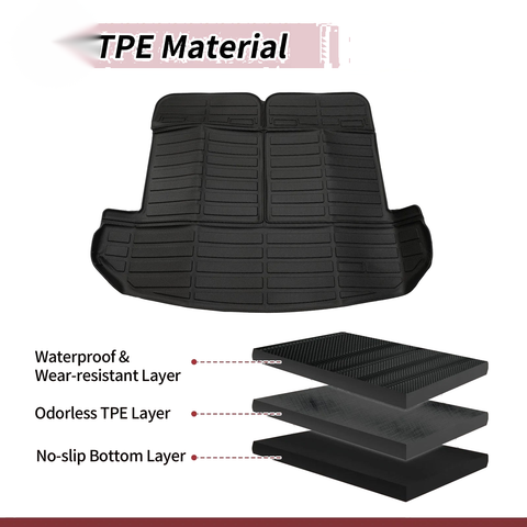 Kia Sorento 2021-2025 TPE Cargo Liner Black Trunk Mat