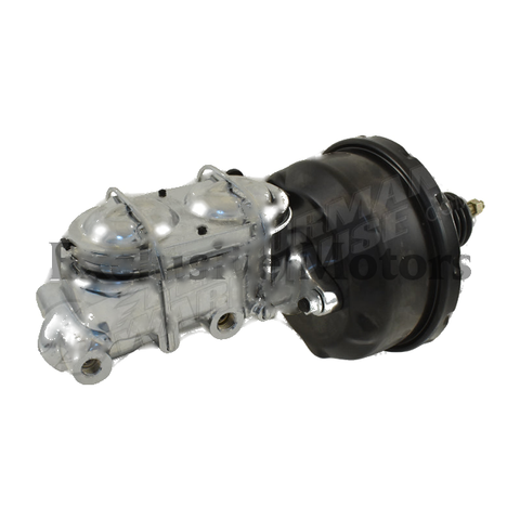 GM 1-1/8" Chrome Master Cylinder & 7" Black Brake Booster (1964-1974)