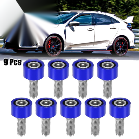 Honda Acura 9 x M8x1.25 Exhaust Header Washers Bolts Blue