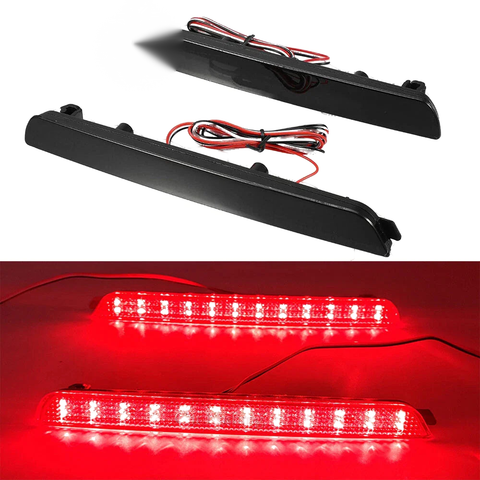 Mazda 3 Smoke Lens Red LED Rear Bumper Reflector Brake Lights (2004-2013)
