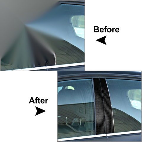 VW Golf 8 Carbon Fiber Black B-Pillars Cover Trim (2021-2023)