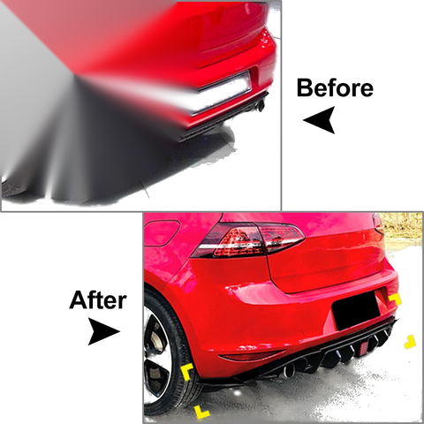 VW Golf 7 GTD Glossy Black Rear Bumper Protector Lip (2014-2017)