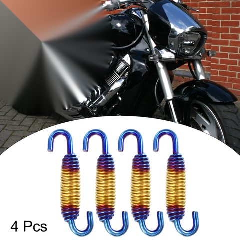 Bike 4 x 58mm 2.28" Muffler Exhaust Pipe Spring Universal Gold Tone