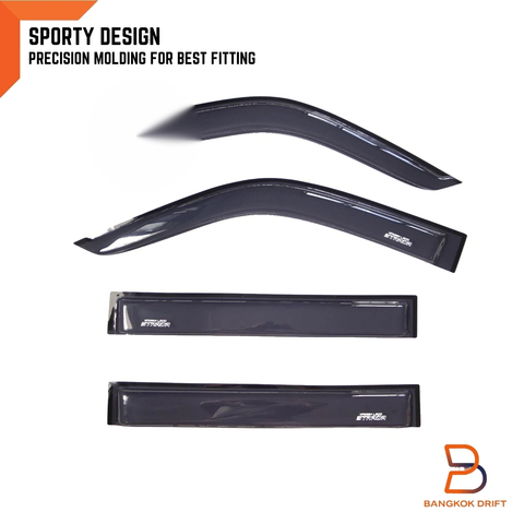 Mitsubishi Triton MK 4-Door Ute Slim Door Visors (1996-2006)