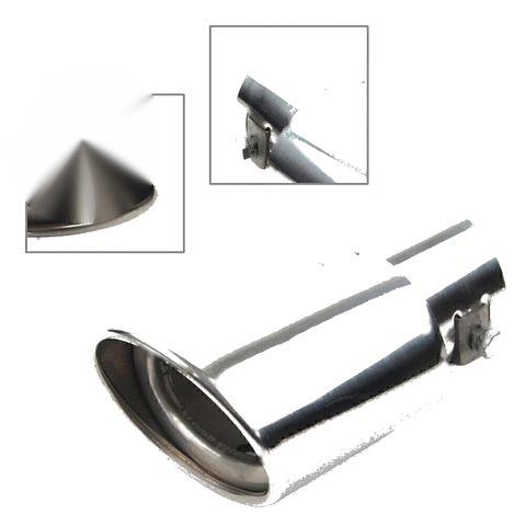 Car Silver Stainless Steel Round Exhaust Pipe Tail Muffler Tip