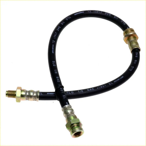 Black rubber clutch hose line with brass fittings and printed specs for mazda b2000 b2200 b2600 bravo 1985-1998