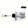 Silver metal clutch master cylinder with translucent reservoir and black caps for datsun nissan fairlady 240z 260z 280z