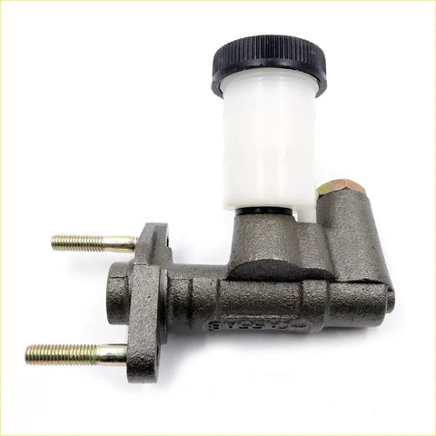Dark gray metallic clutch master cylinder with white reservoir and black cap for mazda b-series 1985-2008