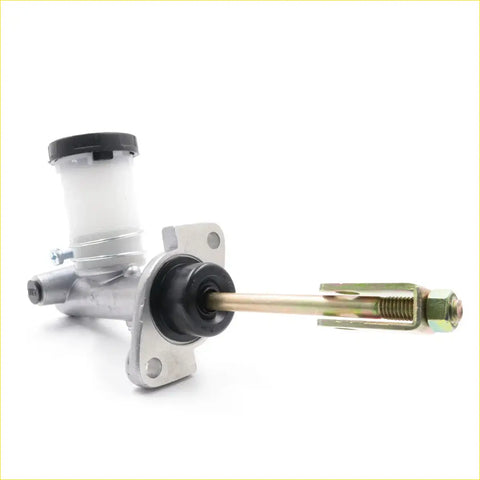 Silver metal clutch master cylinder with translucent reservoir black cap and rod for nissan navara d21 1986-2008