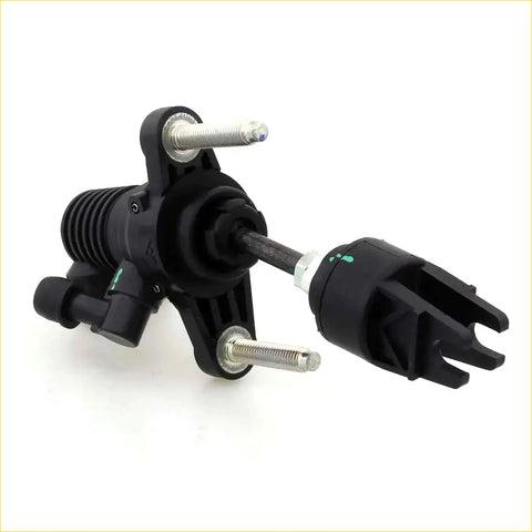Black plastic clutch master cylinder with metallic bolts and ribbed housing for toyota hilux ute 2004-2016 back side