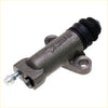 Gray metallic clutch slave cylinder with black rubber boot and threaded bolt end for nissan navara d21 models