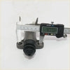 Gray metallic clutch slave cylinder with black rubber cap measured at 47.02 mm for nissan navara d21 models
