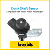 Black plastic and metal common rail crank angle sensor with circular housing and connector for nissan patrol gu y61