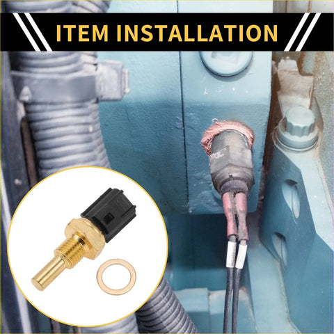 Coolant temperature sensor for toyota land cruiser 2000-2005 with black plastic housing and brass threaded metal tip and gasket
