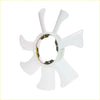 White plastic cooling fan blade with a metallic hub for nissan terrano pathfinder wd21 td27 1986-1995