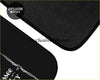 Custom jack daniel black textured car floor mat with white decorative script and border for vehicle interiors