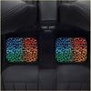 Custom rainbow leopard floor mats featuring a vibrant rainbow gradient print for car interiors
