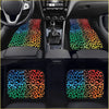 Custom rainbow leopard floor mats with vibrant gradient design perfect for stylish car interiors